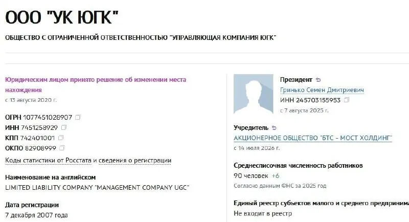 Управляющая компания холдинга оказалась в управлении АО «БТС‑Мост Холдинг» Руслана Байсарова — сделка завершила передачу национализированных активов.